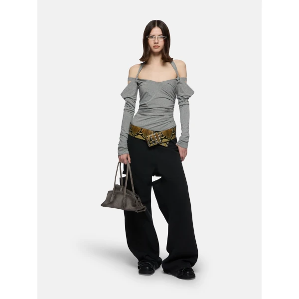 The Attico Melange Grey Top - The Attico Tops - Designed by Gilda Ambrosio & Giorgia Tordini - Shop at Luxury Shoes 