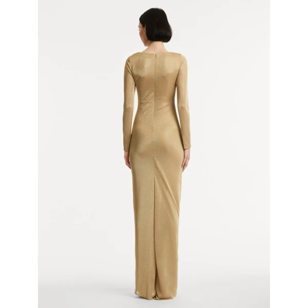 Oscar de la Renta Metallic Jersey Draped Gown - Oscar de la Renta Dresses - American Couture - Shop at Luxury Shoes 