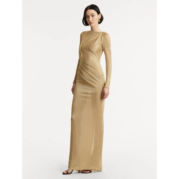 Oscar de la Renta Metallic Jersey Draped Gown - Oscar de la Renta Dresses - American Couture - Shop at Luxury Shoes 