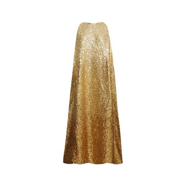 Oscar de la Renta Metallic Ombré Sequin Embroidered Caftan - Oscar de la Renta Dresses - American Couture - Shop at Luxury Shoes 