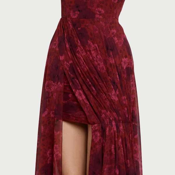 Giambattista Valli Midi Anemones Silk Dress With Train - Giambattista Valli Dresses - Romantic Couture - Shop at Luxury Shoes 