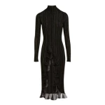 Giambattista Valli Midi Black And Gold Dress With Ruffles - Giambattista Valli Dresses - Romantic Couture - Shop at Luxury Shoes 