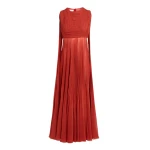 Giambattista Valli Midi Brick-Colored Draped Silk Dress - Giambattista Valli Dresses - Romantic Couture - Shop at Luxury Shoes 