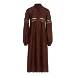 Giambattista Valli Midi Brown Saint-Gall Embroidery Dress - Giambattista Valli Dresses - Romantic Couture - Shop at Luxury Shoes 