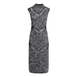 Giambattista Valli Midi Gray Wool Dress With Black Lace Details - Giambattista Valli Dresses - Romantic Couture - Shop at Luxury Shoes 