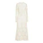 Giambattista Valli Midi Ivory Macrame Dress In Wool - Giambattista Valli Dresses - Romantic Couture - Shop at Luxury Shoes 