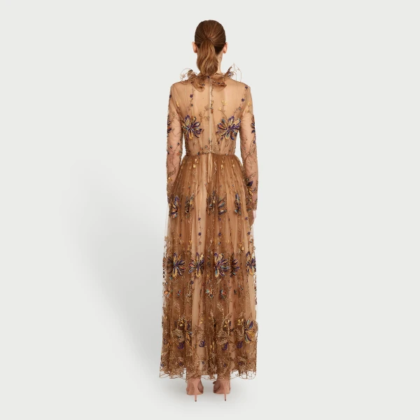 Giambattista Valli Midi Kaleido-Flower Embroidered Tulle Dress - Giambattista Valli Dresses - Romantic Couture - Shop at Luxury Shoes 