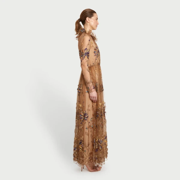 Giambattista Valli Midi Kaleido-Flower Embroidered Tulle Dress - Giambattista Valli Dresses - Romantic Couture - Shop at Luxury Shoes 