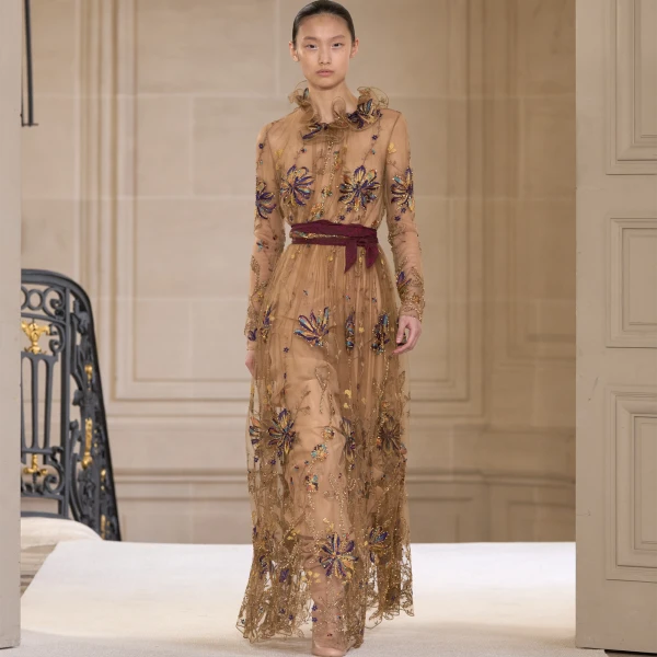 Giambattista Valli Midi Kaleido-Flower Embroidered Tulle Dress - Giambattista Valli Dresses - Romantic Couture - Shop at Luxury Shoes 