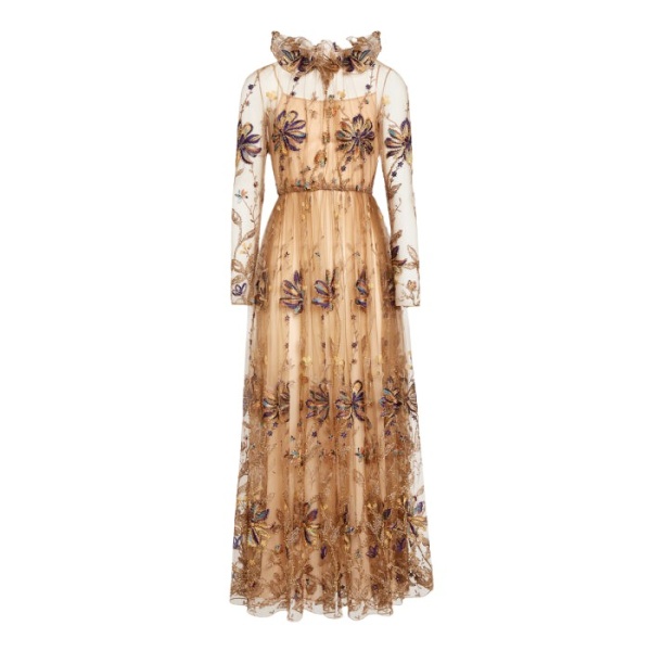 Giambattista Valli Midi Kaleido-Flower Embroidered Tulle Dress - Giambattista Valli Dresses - Romantic Couture - Shop at Luxury Shoes 