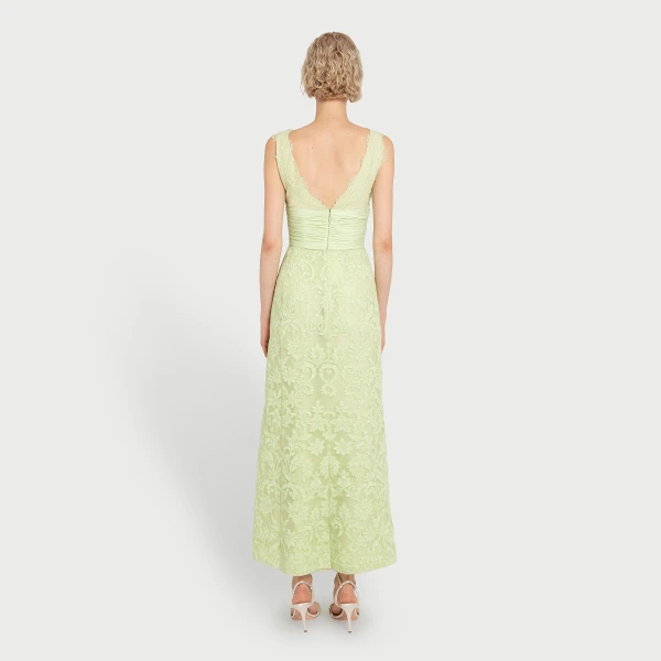 Giambattista Valli Midi Lime Embroidered Lace Dress - Giambattista Valli Dresses - Romantic Couture - Shop at Luxury Shoes 