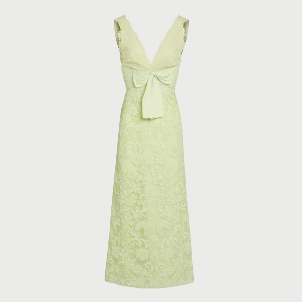 Giambattista Valli Midi Lime Embroidered Lace Dress - Giambattista Valli Dresses - Romantic Couture - Shop at Luxury Shoes 