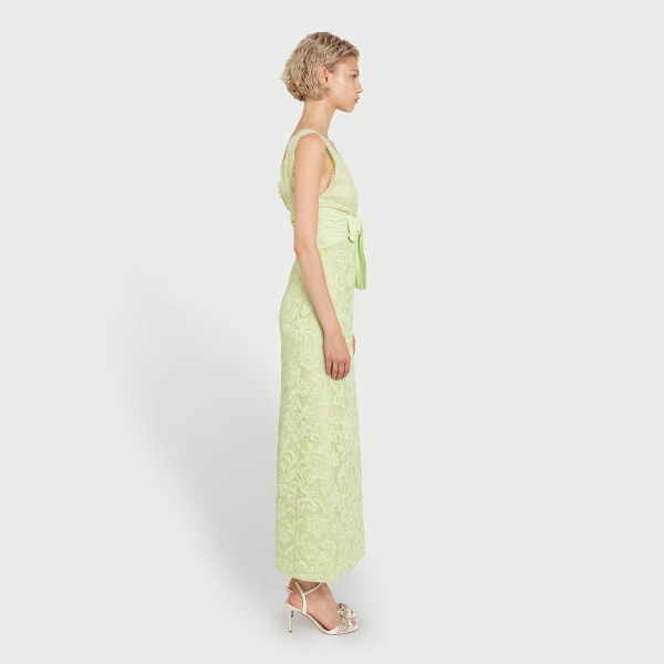 Giambattista Valli Midi Lime Embroidered Lace Dress - Giambattista Valli Dresses - Romantic Couture - Shop at Luxury Shoes 
