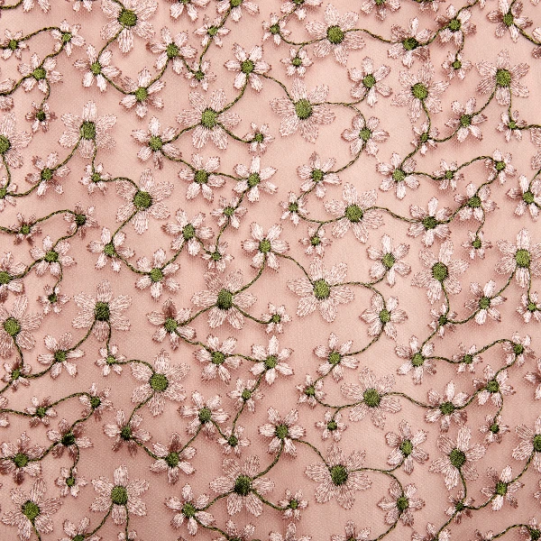 Giambattista Valli Midi Pale Pink Dress With Embroidered Daisies - Giambattista Valli Dresses - Romantic Couture - Shop at Luxury Shoes 