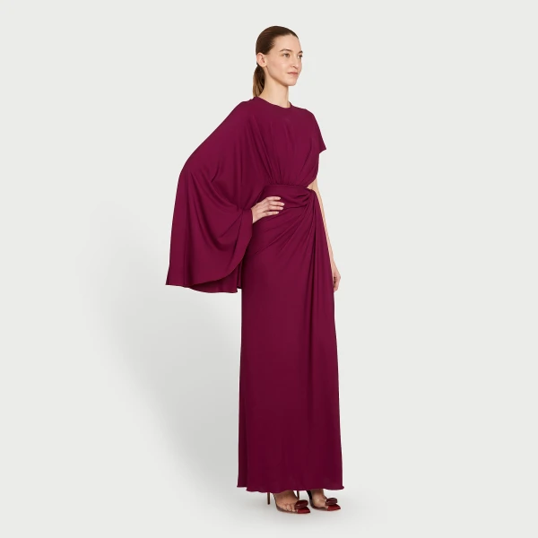 Giambattista Valli Midi Purple Draped Asymmetrical Dress - Giambattista Valli Dresses - Romantic Couture - Shop at Luxury Shoes 