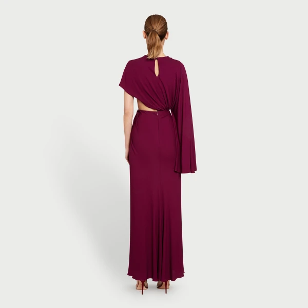 Giambattista Valli Midi Purple Draped Asymmetrical Dress - Giambattista Valli Dresses - Romantic Couture - Shop at Luxury Shoes 
