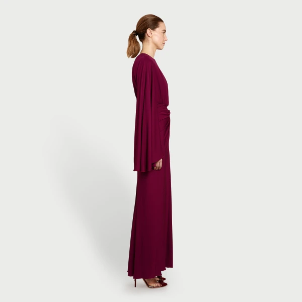 Giambattista Valli Midi Purple Draped Asymmetrical Dress - Giambattista Valli Dresses - Romantic Couture - Shop at Luxury Shoes 