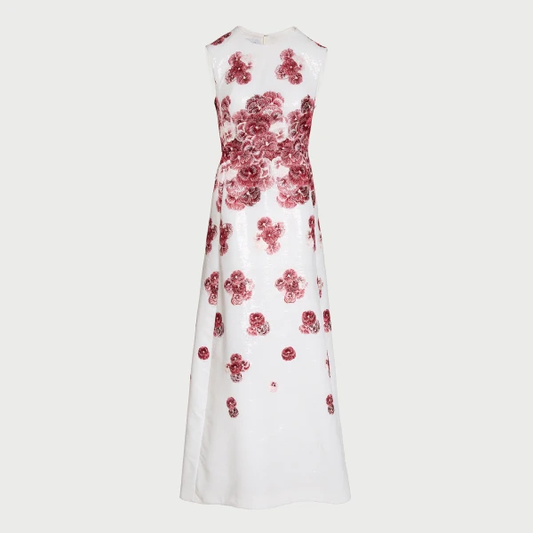 Giambattista Valli Midi Ruby Pansies Sequin Dress - Giambattista Valli Dresses - Romantic Couture - Shop at Luxury Shoes 