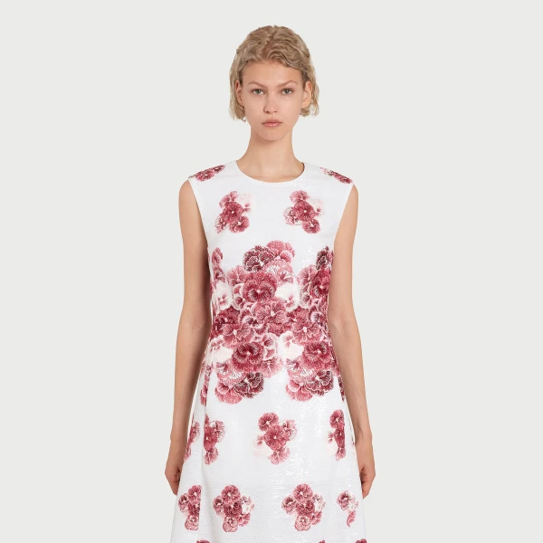 Giambattista Valli Midi Ruby Pansies Sequin Dress - Giambattista Valli Dresses - Romantic Couture - Shop at Luxury Shoes 