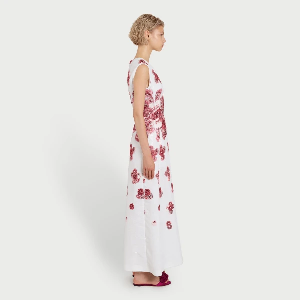 Giambattista Valli Midi Ruby Pansies Sequin Dress - Giambattista Valli Dresses - Romantic Couture - Shop at Luxury Shoes 