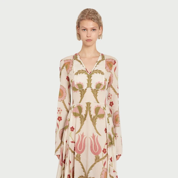 Giambattista Valli Midi Suzani Tribute Kaftan - Giambattista Valli Dresses - Romantic Couture - Shop at Luxury Shoes 