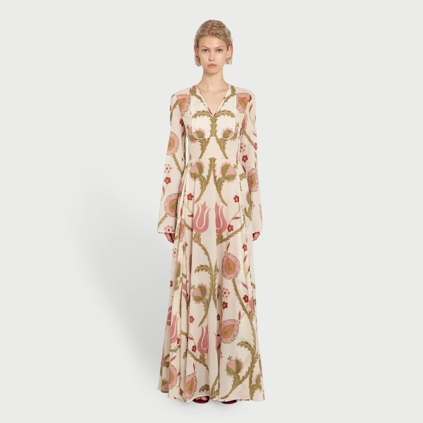 Giambattista Valli Midi Suzani Tribute Kaftan - Giambattista Valli Dresses - Romantic Couture - Shop at Luxury Shoes 
