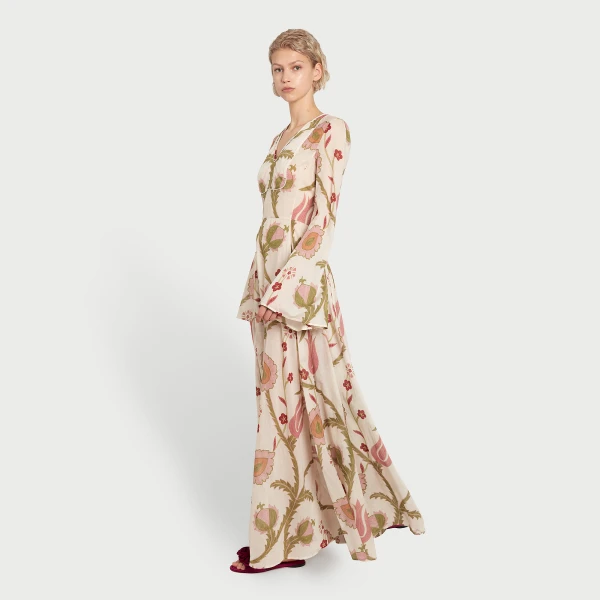 Giambattista Valli Midi Suzani Tribute Kaftan - Giambattista Valli Dresses - Romantic Couture - Shop at Luxury Shoes 