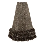 Giambattista Valli Midi Wool Rovings And Bouclé Skirt - Giambattista Valli Skirts - Romantic Couture - Shop at Luxury Shoes 