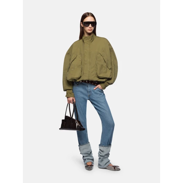 The Attico Military Green Bomber - The Attico Jackets - Designed by Gilda Ambrosio & Giorgia Tordini - Shop at Luxury Shoes 