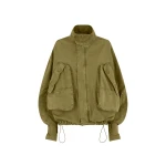 The Attico Military Green Bomber - The Attico Jackets - Designed by Gilda Ambrosio & Giorgia Tordini - Shop at Luxury Shoes 