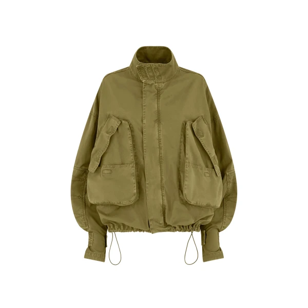 The Attico Military Green Bomber - The Attico Jackets - Designed by Gilda Ambrosio & Giorgia Tordini - Shop at Luxury Shoes 