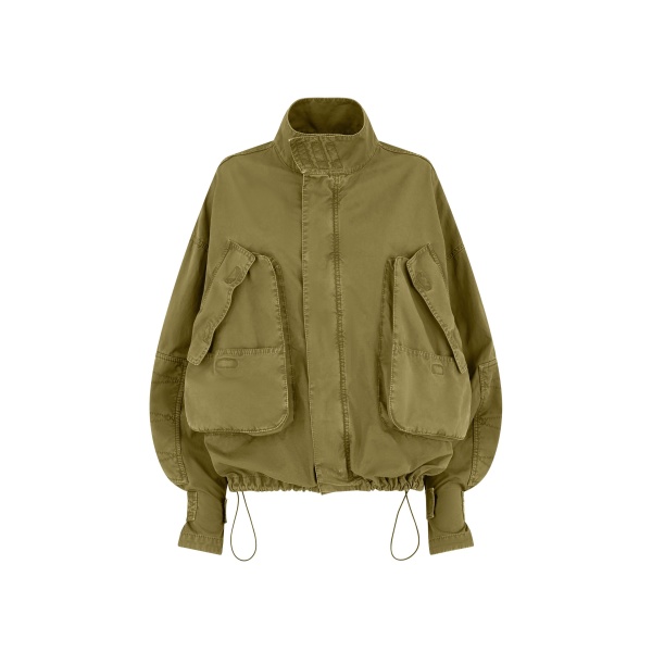 The Attico Military Green Bomber - The Attico Jackets - Designed by Gilda Ambrosio & Giorgia Tordini - Shop at Luxury Shoes 