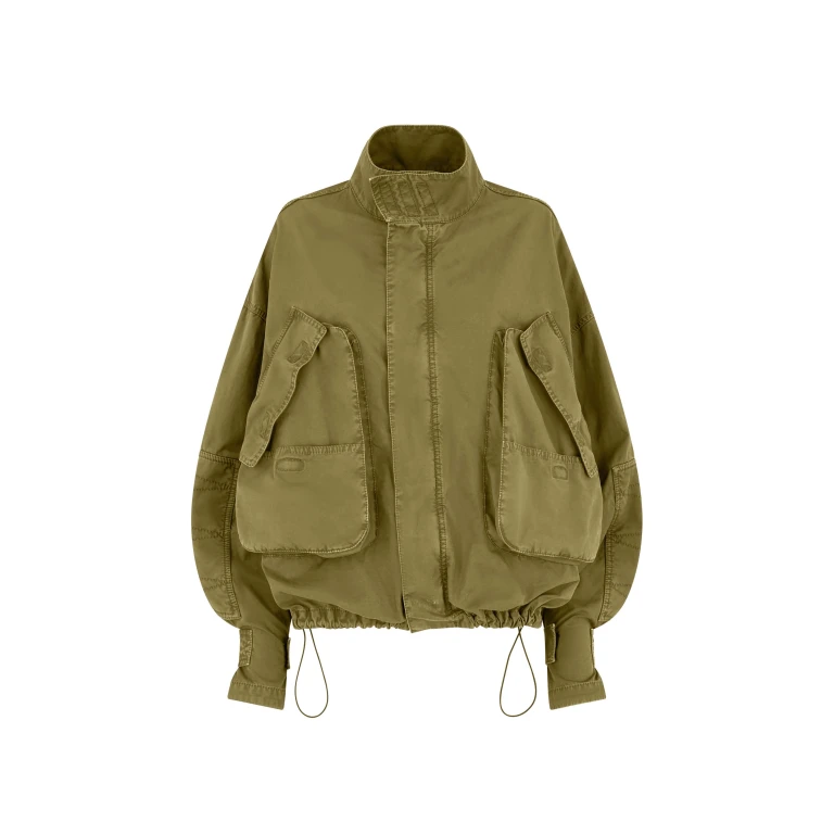 The Attico Military Green Bomber - The Attico Jackets - Designed by Gilda Ambrosio & Giorgia Tordini - Shop at Luxury Shoes 
