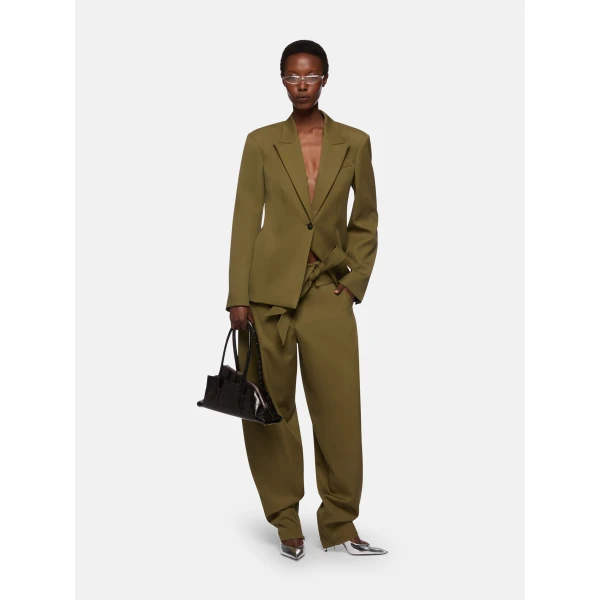 The Attico Military Green Long Pant - The Attico Pants - Designed by Gilda Ambrosio & Giorgia Tordini - Shop at Luxury Shoes 