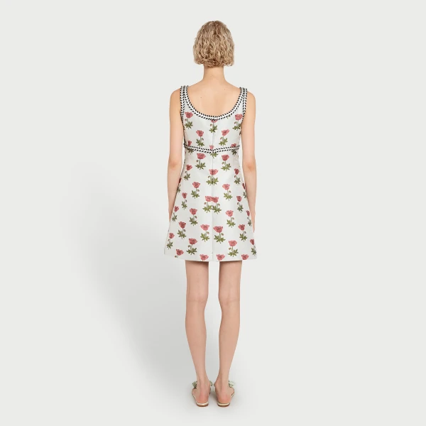 Giambattista Valli Mini Blue Floral Jacquard Dress - Giambattista Valli Dresses - Romantic Couture - Shop at Luxury Shoes 