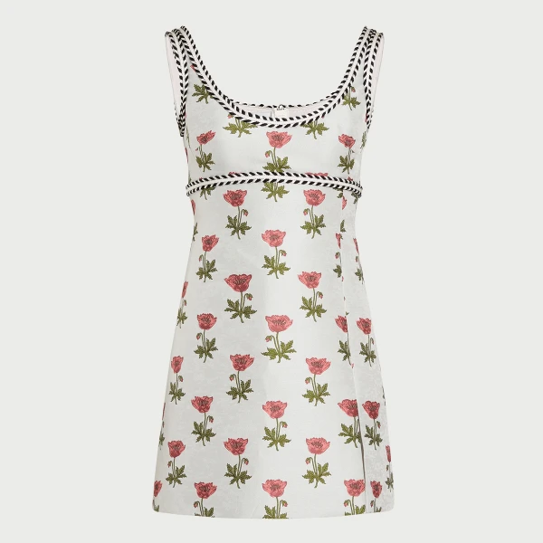 Giambattista Valli Mini Blue Floral Jacquard Dress - Giambattista Valli Dresses - Romantic Couture - Shop at Luxury Shoes 
