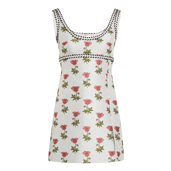 Giambattista Valli Mini Blue Floral Jacquard Dress - Giambattista Valli Dresses - Romantic Couture - Shop at Luxury Shoes 