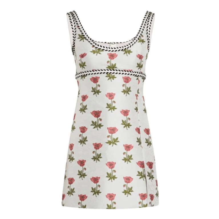 Giambattista Valli Mini Blue Floral Jacquard Dress - Giambattista Valli Dresses - Romantic Couture - Shop at Luxury Shoes 