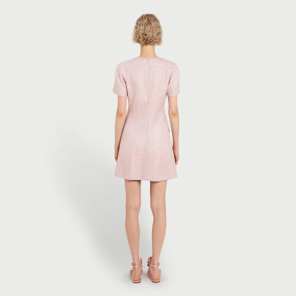 Giambattista Valli Mini Pink Iridescent Tweed Dress - Giambattista Valli Dresses - Romantic Couture - Shop at Luxury Shoes 