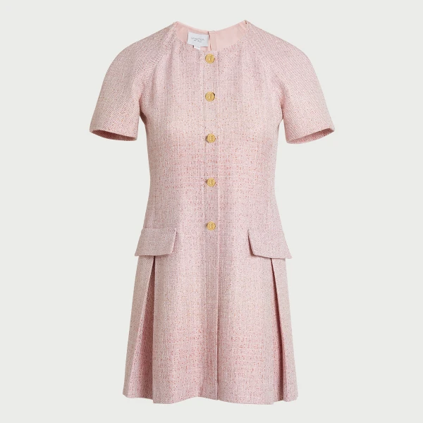 Giambattista Valli Mini Pink Iridescent Tweed Dress - Giambattista Valli Dresses - Romantic Couture - Shop at Luxury Shoes 