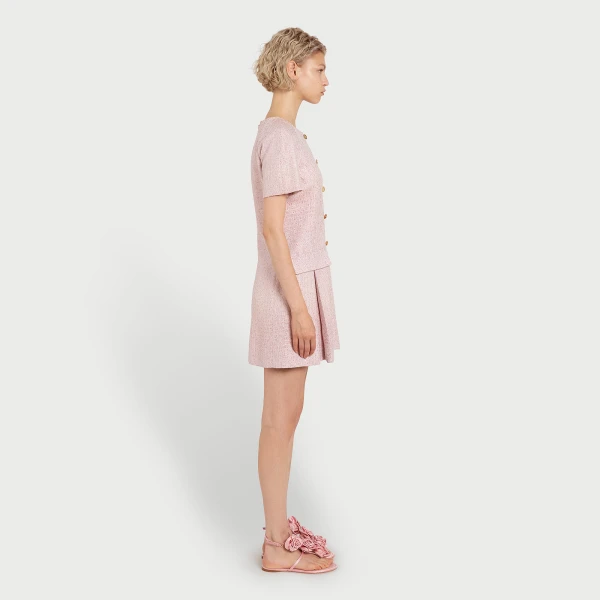 Giambattista Valli Mini Pink Iridescent Tweed Dress - Giambattista Valli Dresses - Romantic Couture - Shop at Luxury Shoes 
