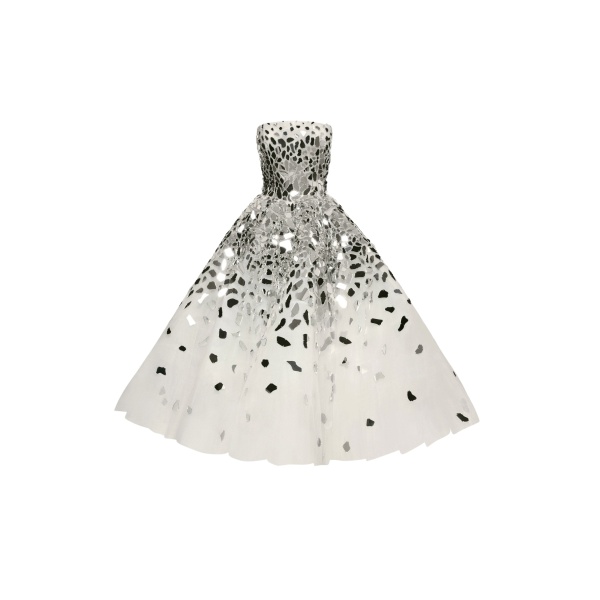 Oscar de la Renta Mirrored Mosaic Cocktail Dress - Oscar de la Renta Dresses - American Couture - Shop at Luxury Shoes 
