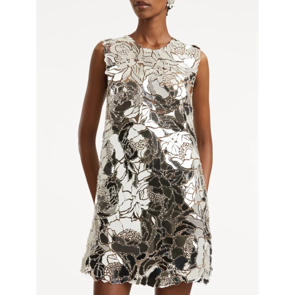 Oscar de la Renta Mirrored Mosaic Shift Dress - Oscar de la Renta Dresses - American Couture - Shop at Luxury Shoes 