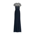 Oscar de la Renta Mosaic Crystal Embroidered Cady Gown - Oscar de la Renta Dresses - American Couture - Shop at Luxury Shoes 