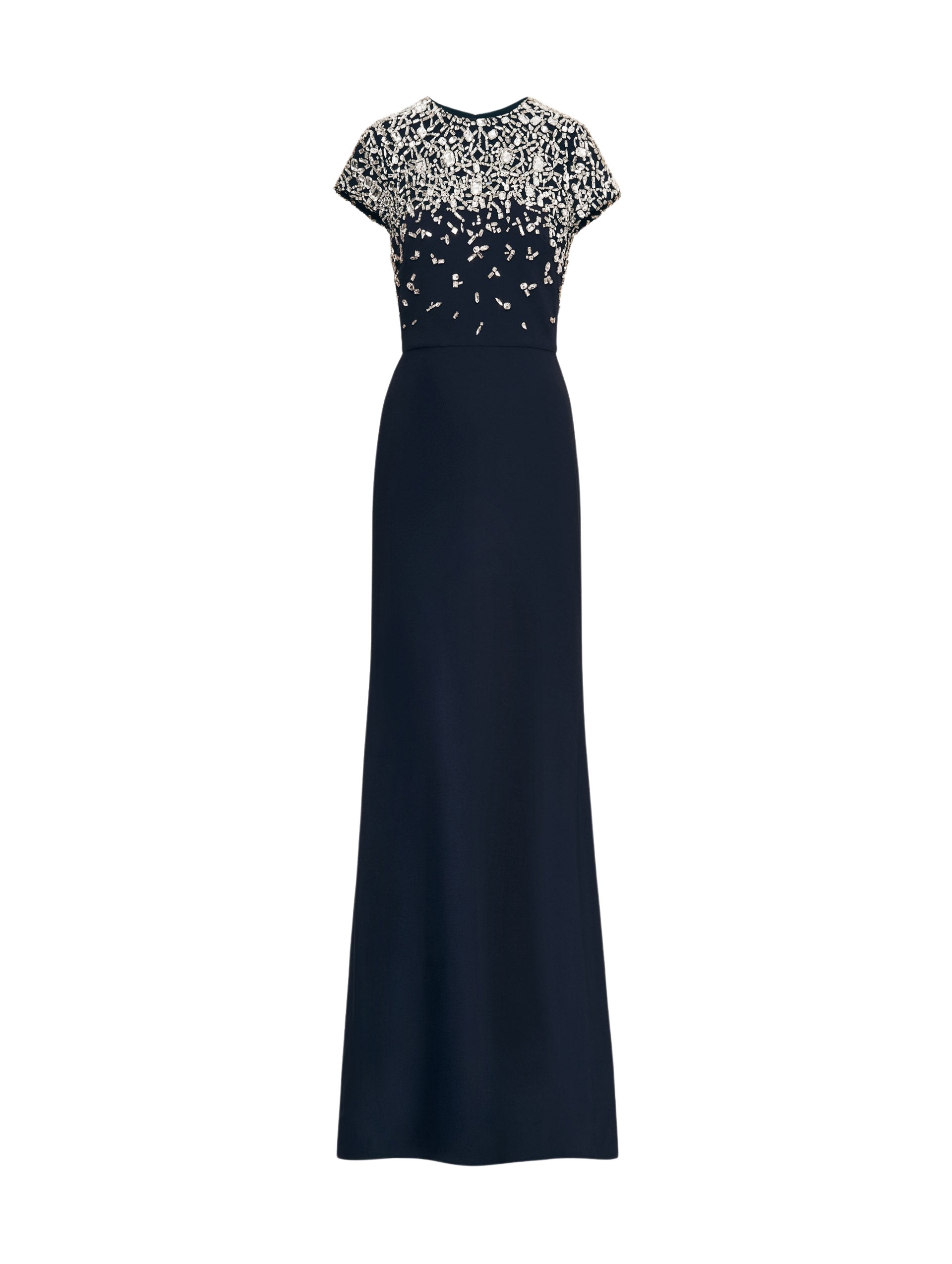 Oscar de la Renta Mosaic Crystal Embroidered Cady Gown - Oscar de la Renta Dresses - American Couture - Shop at Luxury Shoes 