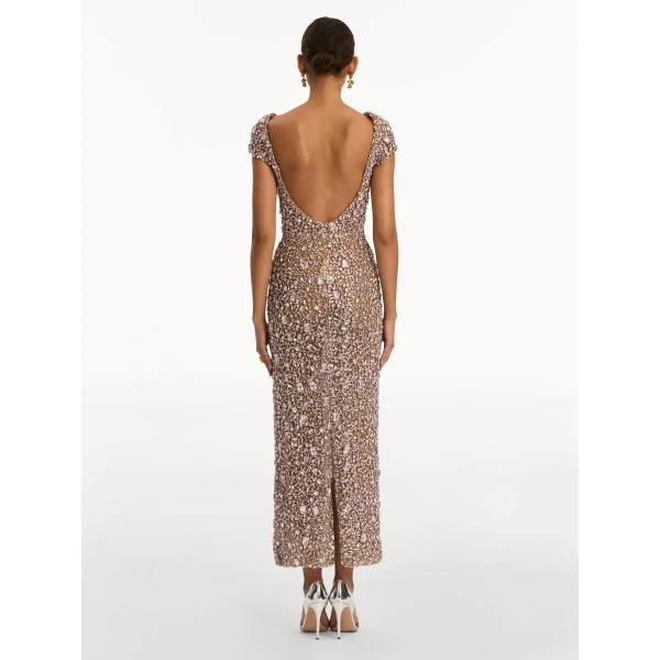 Oscar de la Renta Mosaic Crystal Embroidered Gown - Oscar de la Renta Dresses - American Couture - Shop at Luxury Shoes 
