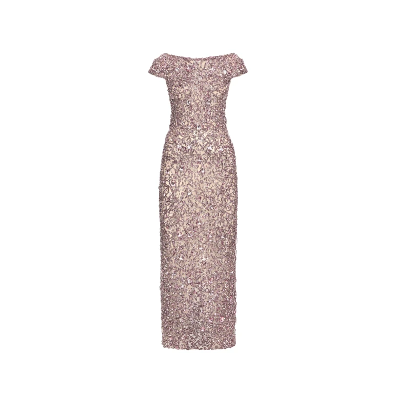 Oscar de la Renta Mosaic Crystal Embroidered Gown - Oscar de la Renta Dresses - American Couture - Shop at Luxury Shoes 