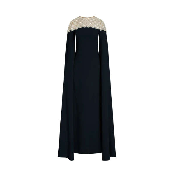 Oscar de la Renta Mother of Pearl Embroidered Caftan - Oscar de la Renta Dresses - American Couture - Shop at Luxury Shoes 