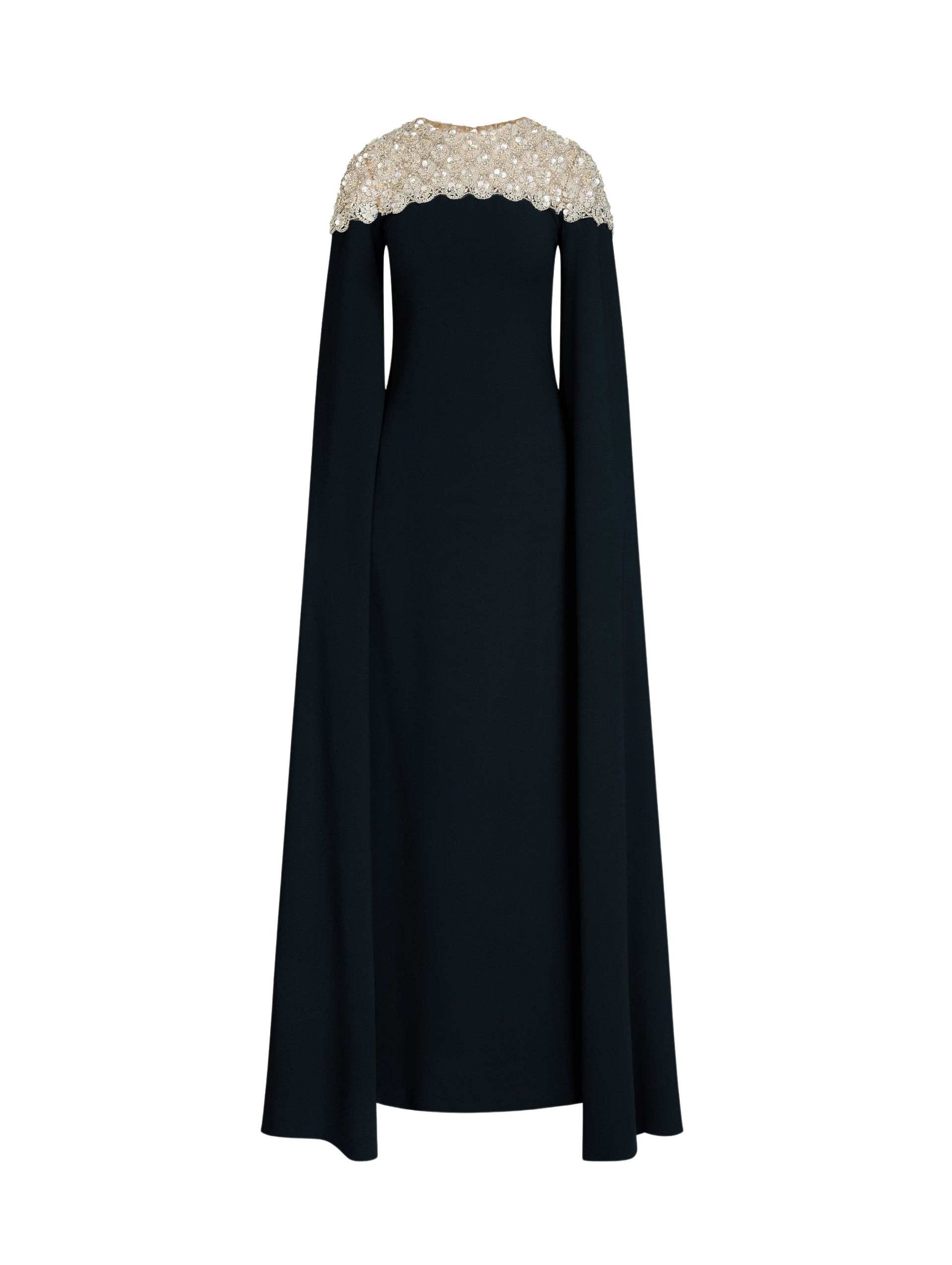 Oscar de la Renta Mother of Pearl Embroidered Caftan - Oscar de la Renta Dresses - American Couture - Shop at Luxury Shoes 