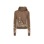 Oscar de la Renta Mother of Pearl Embroidered Pullover with Scarf - Oscar de la Renta Knitwear - American Couture - Shop at Luxury Shoes 